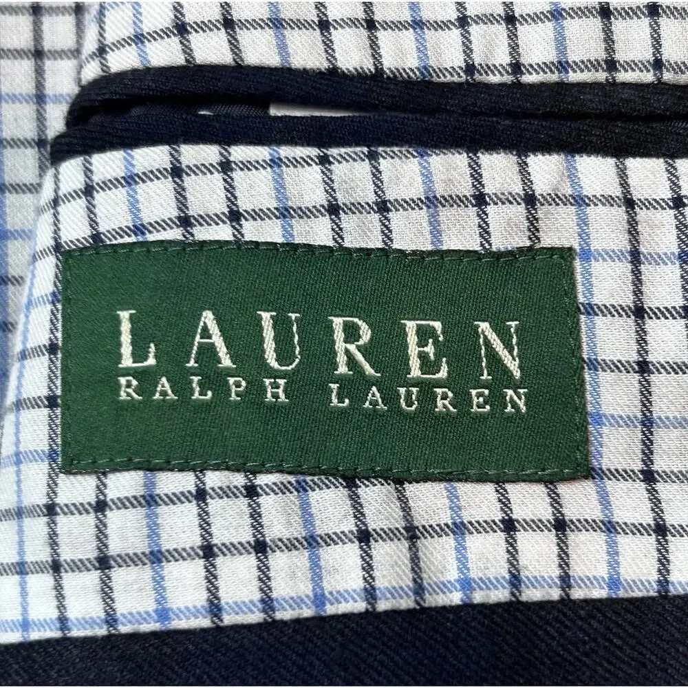 Lauren Ralph‎ Lauren Men's 100% Wool Plaid Jacket Blazer Dark Blue Size 42R